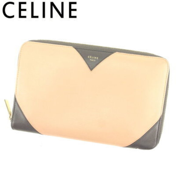 Celine long Wallet pink beige brown leather - Picture 1 of 6